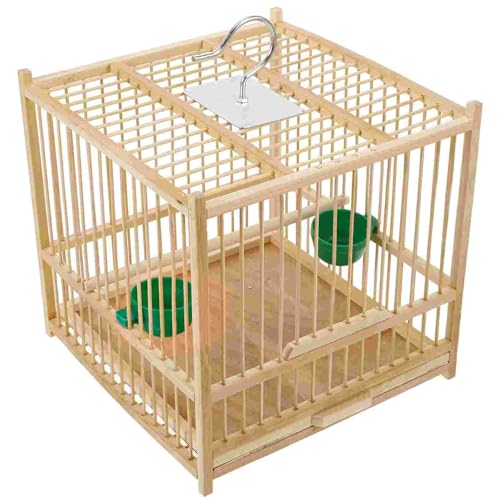 Bambus-Vogelkäfig mit Haken, langlebiges Bambusmaterial, bequemer Weltraum-Vogelkäfig, Haustierbedarf von Generisch