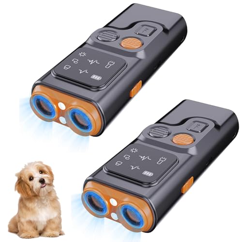 Bark Guard for Dogs, Anti Barking Device for Dogs, Adjustable Ultrasonic Frequency & LED Flashlight, Customizable Training Modes, Long-Lasting Rechargeable Battery (2Pcs) von Generisch