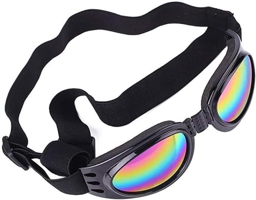 Beagle Hundesonnenbrille, polarisiert, UV-gepolstert, verstellbar, für empfindliche Augen, Sonne, Photophobie, Schwimmen, beruhigendes Training, Schwarz von Generisch