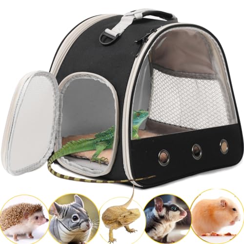 Bearded Dragon Reisetasche, Weltraumkapsel, klares Blasenfenster, Kleintier-Reiserucksack für Igel, Ratten, Papageien, Vögel, Bartagamen, Schlange, Fluggesellschaften zugelassen (schwarz, Tragetasche) Bearded Dragon Reisetasche, Weltraumkapsel, klares Blasenfenster, Kleintier-Reiserucksack für Igel, Ratten, Papageien, Vögel, Bartagamen, Schlange, Fluggesellschaften zugelassen (schwarz, Tragetasche) von Generisch