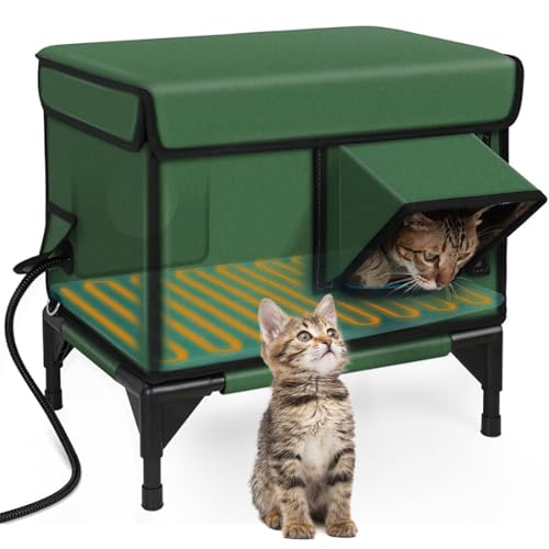 Beheiztes Katzenhaus – Katzenhaus für den Außenbereich mit erhöhtem Boden, Magnetverschluss, Fluchttür, wasserdicht, isoliert für streunende und wilde Katzen, ideal für den Einsatz in der Scheune Beheiztes Katzenhaus – Katzenhaus für den Außenbereich mit erhöhtem Boden, Magnetverschluss, Fluchttür, wasserdicht, isoliert für streunende und wilde Katzen, ideal für den Einsatz in der Scheune von Generisch
