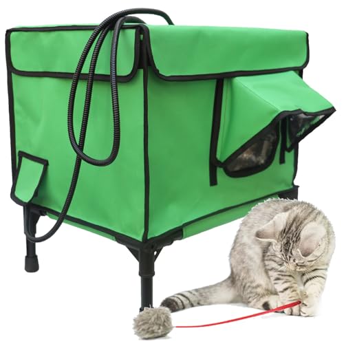 Beheiztes Katzenhaus für Katzen im Freien, wasserdichter und wetterfester Unterschlupf mit Markise & erhöhtem Boden für Wildkatzen Beheiztes Katzenhaus für Katzen im Freien, wasserdichter und wetterfester Unterschlupf mit Markise & erhöhtem Boden für Wildkatzen von Generisch