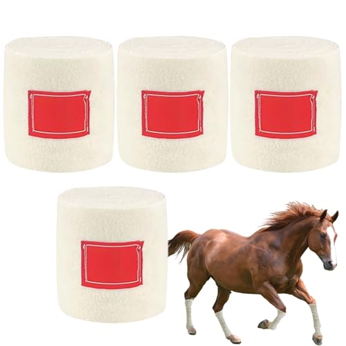 Beinbandagen für Stallfüße, 4 Stück, flexibel, weich, für Veranstaltungen, Reiten, Wandern, Rennen, Erholung, Training, Stall, tägliche Pflege von Generisch