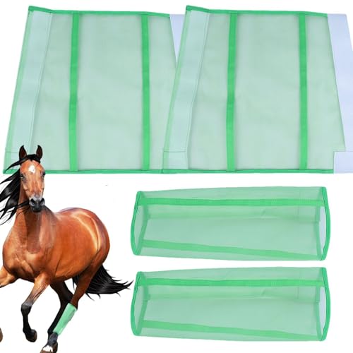Beinschützer für Kofferraum | 4 Pferdebeinschützer Beinbandagen | Wiederverwendbare Fliegenstiefel für Pferde | Atmungsaktives Design Hufstiefel Beinschützer für Kofferraum | 4 Pferdebeinschützer Beinbandagen | Wiederverwendbare Fliegenstiefel für Pferde | Atmungsaktives Design Hufstiefel von Generisch