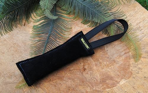 Beißwurst Leder, Schwarz 15 x 4cm, 1 Schlaufe in Grau gummiert Beißwurst Leder, Schwarz 15 x 4cm, 1 Schlaufe in Grau gummiert von Generisch