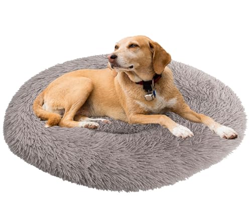 Beruhigendes Bett für Hunde und Katzen, maschinenwaschbar, Plüsch, rund, Donut-Haustierbetten für Hunde und Katzen, rutschfeste Unterseite, gemütlich, Anti-Angst Beruhigendes Bett für Hunde und Katzen, maschinenwaschbar, Plüsch, rund, Donut-Haustierbetten für Hunde und Katzen, rutschfeste Unterseite, gemütlich, Anti-Angst von Generisch