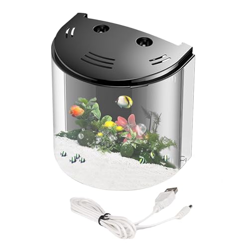Betta Aquarium, kleines Aquarium | Büroaquarien mit Filterfisch -Deskaquarium, transparenter Behälter mit Wasserpumpe, transparentem Aquarium für Schnecken, kleinen Krabben, Sterne Betta Aquarium, kleines Aquarium | Büroaquarien mit Filterfisch -Deskaquarium, transparenter Behälter mit Wasserpumpe, transparentem Aquarium für Schnecken, kleinen Krabben, Sterne von Generisch