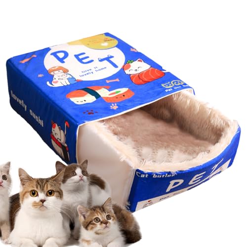 Betten für Katzen – Hundebett mit Reißverschluss, Snack-Form, abnehmbares Katzenhaus | rechteckig, maschinenwaschbar, weich herausziehbar, Haustier-Schlafzubehör für Haustiergeschäft, Zuhause, Cattery von Generisch