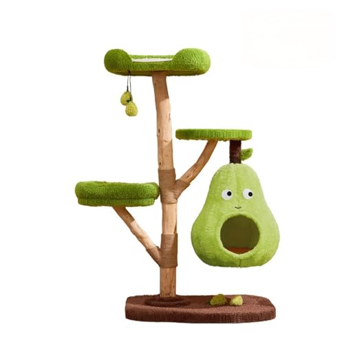 Birnenförmiger Kratzbaum - Dreilagiges Klettergerüst & Kratzbrett für Katzen, Universal Cat Condo Spielzeug, Innenmöbel für alle Jahreszeiten - Grün Birnenförmiger Kratzbaum - Dreilagiges Klettergerüst & Kratzbrett für Katzen, Universal Cat Condo Spielzeug, Innenmöbel für alle Jahreszeiten - Grün von Generisch