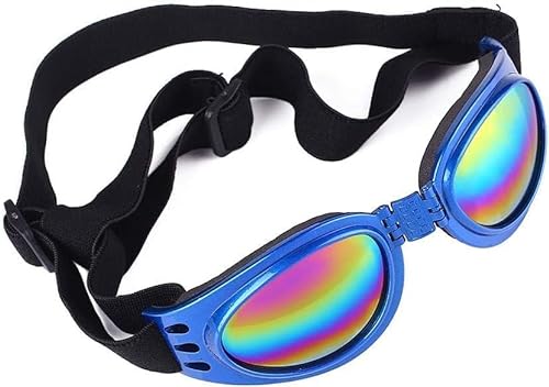 Border Collie Hunde-Sonnenbrille, blau, polarisiert, UV-gepolstert, verstellbar, für empfindliche Augen, Sonne, Photophobie, Schwimmen, beruhigendes Training von Generisch