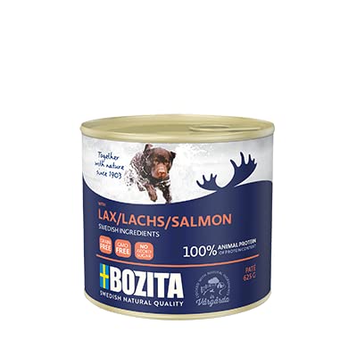 Bozita Dog Dose Paté 10x625g | gesundes Hunde Nassfutter nach traditioneller schwedischer Art | mit frischem Fleisch aus Schweden zubereitet. (Lachs) von Generisch