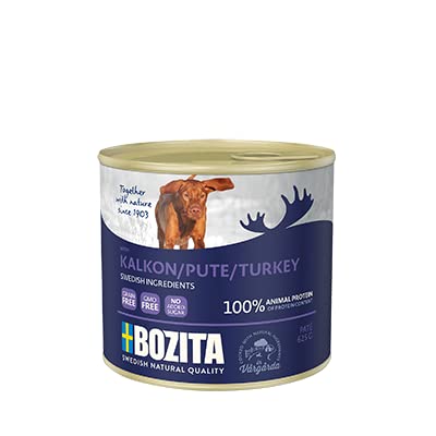 Bozita Dog Dose Paté 10x625g | gesundes Hunde Nassfutter nach traditioneller schwedischer Art | mit frischem Fleisch aus Schweden zubereitet. (Pute) von Generisch