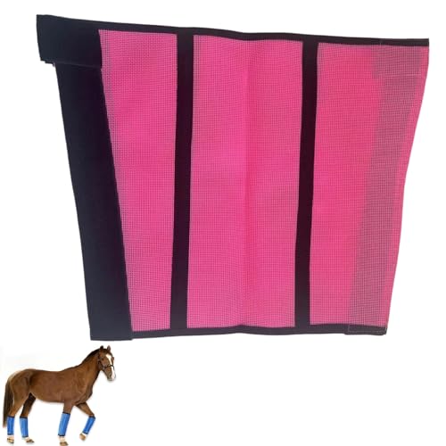 Breathable Mesh Horse Flyproof Leggings, Loose Fitting Horse Fly Leggings Breathable Set of 4, Tear Resistant Fine Mesh Leg Guards, for Adjustable and Universal (Pink) von Generisch