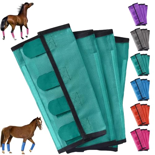 Breathable Mesh Horse Flyproof Leggings, Mesh Horse Fly Boots Set, Loose Fitting Non Slip Leggings for Horses, Stay-On Comfortable Tear-Resistant Leg Guards, for Adjustable and Universal (Green) von Generisch