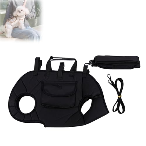 Breathable Multi-Function Pet Carrier Backpack, Dog Backpack Carrier for Small Dogs, Adjustable Full-Body Harness with Traction Leash, for Dogs, Cats (Black,X-Large) von Generisch