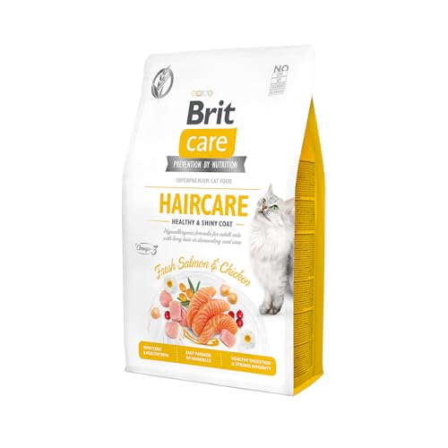 Brit Care Haircare Katzenfutter, Lachs & Huhn, Superpremiumfutter für gesundes und glänzendes Fell, 2 kg Brit Care Haircare Katzenfutter, Lachs & Huhn, Superpremiumfutter für gesundes und glänzendes Fell, 2 kg von Generisch