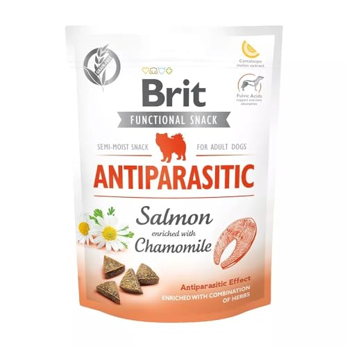 Brit Functional Snack Antiparasitisch, Lachs mit Kamille, Halbfeuchter Snack für Erwachsene Hunde, 2x150g Brit Functional Snack Antiparasitisch, Lachs mit Kamille, Halbfeuchter Snack für Erwachsene Hunde, 2x150g von Generisch