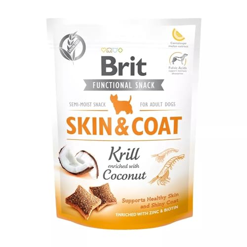 Brit Functional Snack Skin & Coat, Semi-feuchter Hundesnack mit Kokos und Krill, Zink & Biotin, 2x150g Brit Functional Snack Skin & Coat, Semi-feuchter Hundesnack mit Kokos und Krill, Zink & Biotin, 2x150g von Generisch