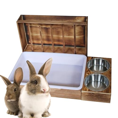 Bunny Hay Feeder – Hölzerne Haustier-Heu-Futterstation Katzentoilette Schalen | Anti-Abfall Kleintiere Futternäpfe Futter Gras Halter Rack für Lebensraum Gehege Käfig Bunny Hay Feeder – Hölzerne Haustier-Heu-Futterstation Katzentoilette Schalen | Anti-Abfall Kleintiere Futternäpfe Futter Gras Halter Rack für Lebensraum Gehege Käfig von Generisch