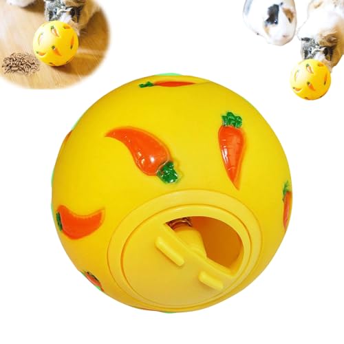 Bunny Leckerli-Ballspender, langsames Füttern, Futterspielzeug, Futter-Puzzle-Ball, Anreicherungsspielzeug für Hunde, Leckerli-Spender, Snackspender für Meerschweinchen, Langeweile Buster (Gelb) von Generisch
