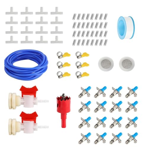 Bunny Tränksystem - 16-teiliges Nippeltränkerset mit 10 Meter Schlauch,Auslaufsicheres Haustier Tränke Set Für Käfig Kaninchen Frettchen Geflügel Kleintiere Trinken Bunny Tränksystem - 16-teiliges Nippeltränkerset mit 10 Meter Schlauch,Auslaufsicheres Haustier Tränke Set Für Käfig Kaninchen Frettchen Geflügel Kleintiere Trinken von Generisch