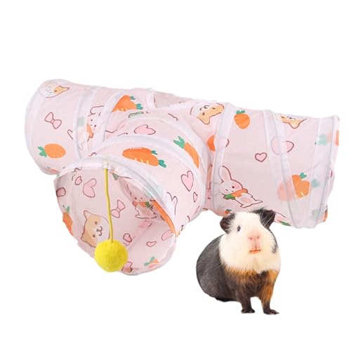 Bunny Tunnel, Small Pet Exercise Tubes, Foldable Interactive Toy with Play Ball, Hiding and Resting Space for Rabbits, Ferrets, Hamsters, Chinchillas, Hedgehogs, 18.11x6.3 inches von Generisch