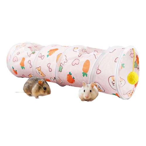 Bunny Tunnel, Small Pet Exercise Tubes, Foldable Interactive Toy with Play Ball, Hiding and Resting Space for Rabbits, Ferrets, Hamsters, Chinchillas, Hedgehogs, 18.11x6.3 inches von Generisch