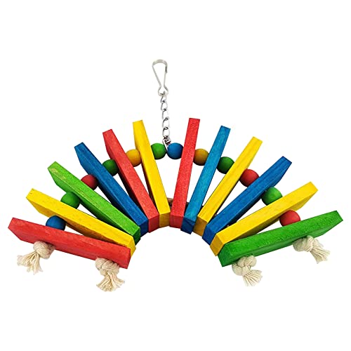 Bunter Block Papagei Spielzeug Nagen Für Vögel Glocke Spielzeug Papagei Holzspielzeug Zähneknirschen Papagei Papagei Spielzeug Papagei Spielzeug (A, One Size) von Generisch