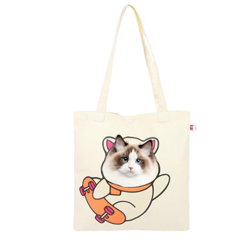 Canvas-Katzentragetasche, Haustier-Canvas-Schultertragetasche - Tragbare, atmungsaktive Haustiertasche,Weiche Tragetasche für Kätzchen und Welpen, Haustierbedarf für Outdoor-Einkäufe und Camping von Generisch