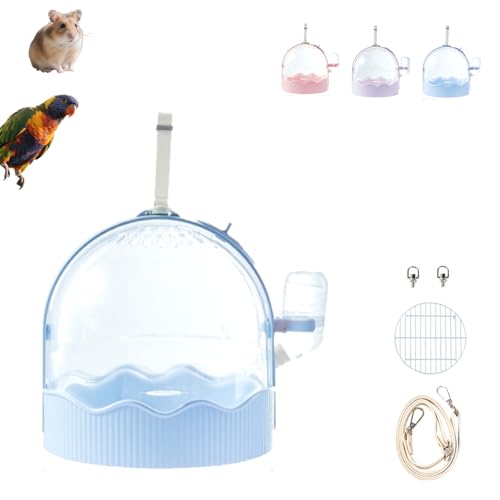 Carryable Large Space Birdcage, Clear Small Animal Carrier, Bird Carrier Travel Cage with Shoulder Strap, Convenient and Versatile Outdoor Pet Transport,for Birds, Hamsters (Blue) von Generisch