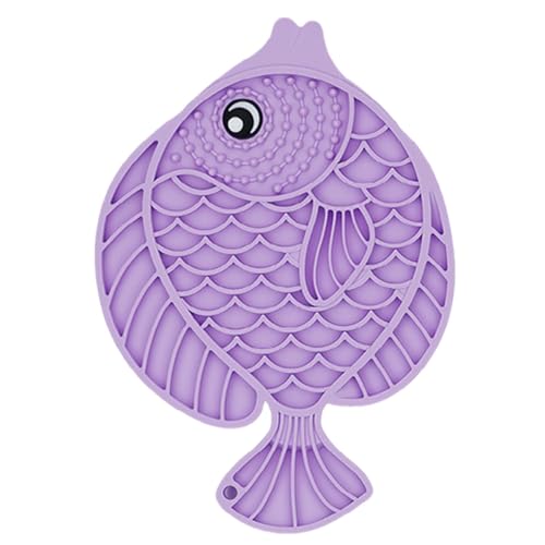Cat Lic-k Mat - Fischform Silikon Welpen-Leckerli-Spender Puzzle | Katze Slow Feeder | Langsame Fütterung Matte für Futter | Fisch-Design Trockene Nassschale für Katzen und Welpen Cat Lic-k Mat - Fischform Silikon Welpen-Leckerli-Spender Puzzle | Katze Slow Feeder | Langsame Fütterung Matte für Futter | Fisch-Design Trockene Nassschale für Katzen und Welpen von Generisch