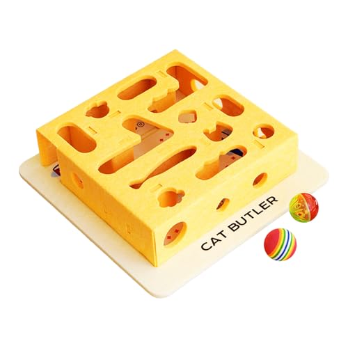 Cat Puzzle, Cats Mental Toy, 13.39x13.39x3.35 Inches Interactive Felt Play with Built in Ball Dispenser, Pet Activity Maze Box for Kitten Exercise, Training Focus, Pets Supplies Cat Puzzle, Cats Mental Toy, 13.39x13.39x3.35 Inches Interactive Felt Play with Built in Ball Dispenser, Pet Activity Maze Box for Kitten Exercise, Training Focus, Pets Supplies von Generisch