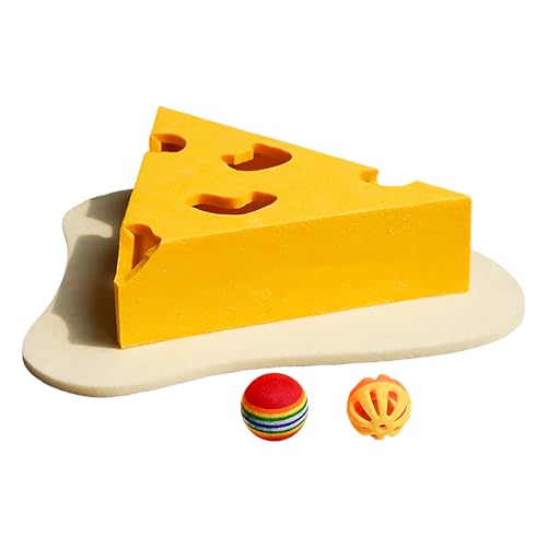 Cat Scratching Board, Pet Kitten Scratching Pads with Cheese Design, Wear Resistant Interactive Cat Scratcher Toys for Small, Medium and Large Kittens, 9.84 x 10.24 x 11.22 inches von Generisch