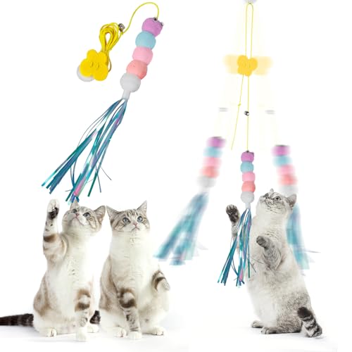 【Cat Teaser Elastisches Spielzeug】Seil Interaktives Katzenminze Kätzchenspielzeug mit hängendem Spieldesign von Generisch