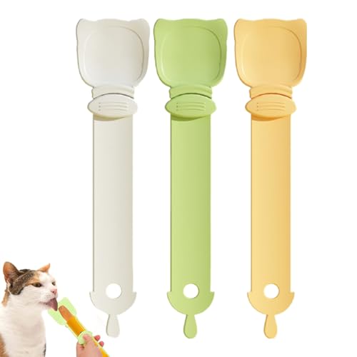 Cat Treat -Spender, Katzenfutterlöffel | Non-rutschfeste Katzenlöffel für Nassfutter - Set von 3 wiederverwendbaren Haustierversorgungen, Esswerkzeug für interaktives Spiel, Medizinzeit von Generisch