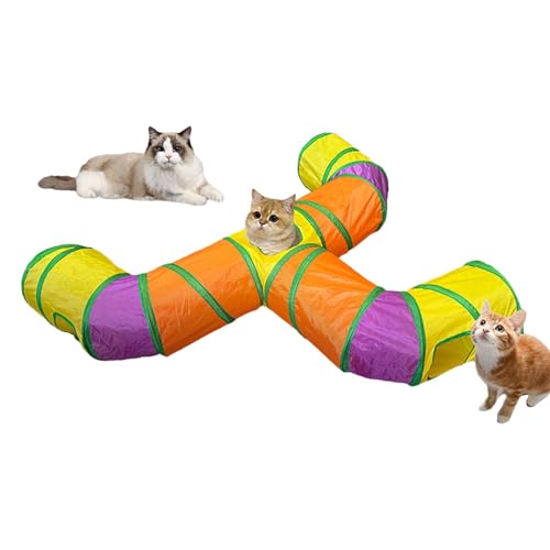 Cat Tunnels for Indoor Cats, Foldable Rainbow Cat Tunnel, Interactive 3-Way Cat Tunnel, Peek Hole Cat Play Tunnel, Cat Maze Tunnels for Playtime, Rainbow Tunnel for Cats and Kittens, Indoor Cat House Cat Tunnels for Indoor Cats, Foldable Rainbow Cat Tunnel, Interactive 3-Way Cat Tunnel, Peek Hole Cat Play Tunnel, Cat Maze Tunnels for Playtime, Rainbow Tunnel for Cats and Kittens, Indoor Cat House von Generisch