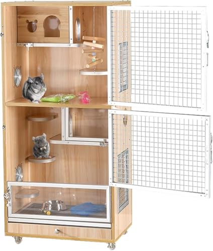 Chinchilla Käfig Anti Kauen Ratten Käfig mit Vordertüren Futternapf Wasserflasche herausziehbare Tabletts Schwenkrollen für kleine Haustiere Chinchilla Käfig Anti Kauen Ratten Käfig mit Vordertüren Futternapf Wasserflasche herausziehbare Tabletts Schwenkrollen für kleine Haustiere von Generisch