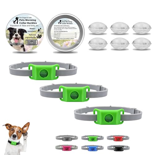 Clavya Tags for Dogs, Clavya Natural Collar for Dog, 4 Months Long Lasting Protection, Waterproof, Adjustable Size for Small Medium and Large Dogs (Green,3Pcs) von Generisch