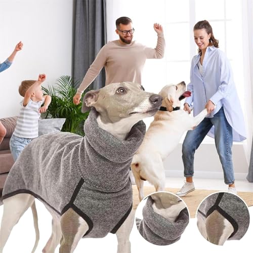 Clothing & Accessories for Dogs | Fleece-Windhundmantel für große Hunde | Hundebekleidung | Warmer Pullover für italienische Windhunde | Winter-Rollkragenshirt aus Stretch-Peitsche (D, XL) von Generisch