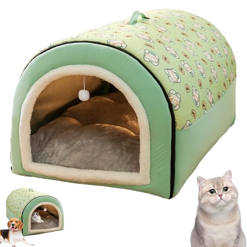 Covered Dog Bed - 2 in 1 Detachable Cat Bed with Ball Pendant, Dog Cave, Cat Cave, Covered Nest, Washable and Comfortable Hideaway, for Pets (M) von Generisch