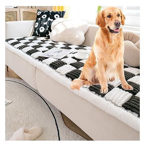 Cremefarbener großer karierter quadratischer Haustiermatte, Bett-Couch-Bezug, lustiger flauschiger Möbelschutz für Hund, Katze, Decke, Sofa, Matratzenschoner Cremefarbener großer karierter quadratischer Haustiermatte, Bett-Couch-Bezug, lustiger flauschiger Möbelschutz für Hund, Katze, Decke, Sofa, Matratzenschoner von Generisch
