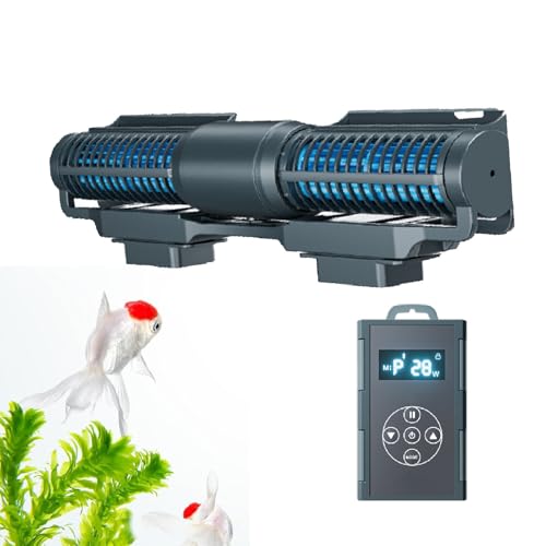 Cross-Flow-Wellenpumpe für Aquarien, 7 Modi, App, 1 Sekunde, schnelle Verbindung, mit LCD-Display-Controller, für Salz- und Süßwasseraquarien (45 W) von Generisch