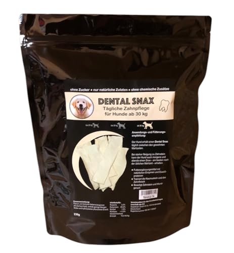 DENTAL SNAX - KAU-Strips - Kaustreifen für Hunde ab 30 kg Futtergänzungsmittel mit natürlichen Enzymen und Eiweiss-Proteinen für EIN gesundes Gebiss von Generisch