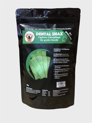 DENTAL SNAX - KAU-Strips - Kaustreifen für die tägliche Zahnpflege für große Hunde mit SPIRULINA - 150g - Nahrungsergänzungsmittel für Hunde von Generisch
