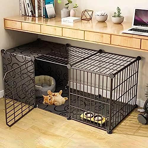 DIY Metall Haustier Laufstall Gehege - Stabiles Netzdesign für Hauskatzen, Kaninchen, Igel und Meerschweinchen von Generisch