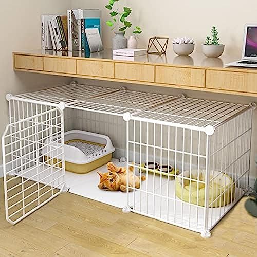 DIY Metall Haustier Laufstall Gehege - Stabiles Netzdesign für Hauskatzen, Kaninchen, Igel und Meerschweinchen von Generisch