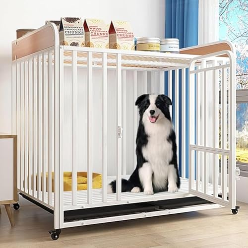 Dekorative Haustierbox mit Beistelltisch und Regal, stilvolle Möbel für Hunde, praktische Aufbewahrungslösung, stabiles Vierkantrohr-Design, ideal für den Innenbereich von Generisch
