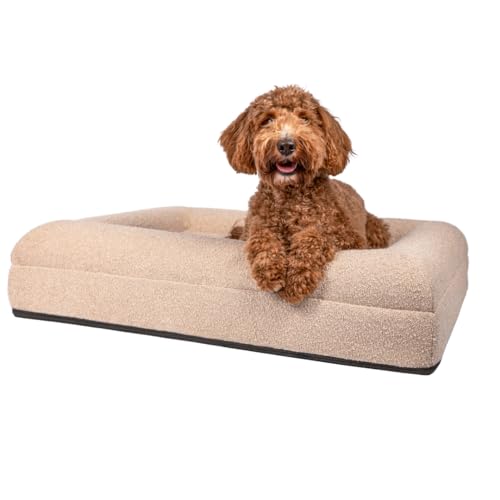 Orthopädisches Hundebett Bouclé, luxuriöses Design, orthopädisch, beige, Memoryschaum (M) von Generisch