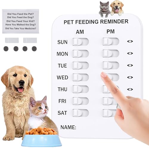 Did You Feed The Cat Tracker Magnet, Dog Feeding Reminder with AM PM Indicators, Magnetic Sticker and Double Sided Adhesive for Pet Owners, Household Feeding Schedule for Cats & Dog (#A) von Generisch