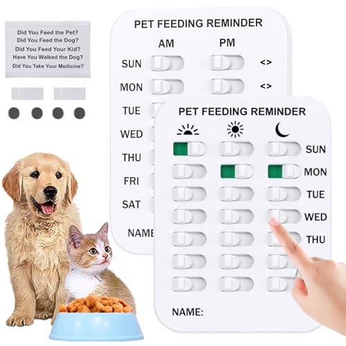 Did You Feed The Cat Tracker Magnet, Dog Feeding Reminder with AM PM Indicators, Magnetic Sticker and Double Sided Adhesive for Pet Owners, Household Feeding Schedule for Cats & Dog (Mix) von Generisch